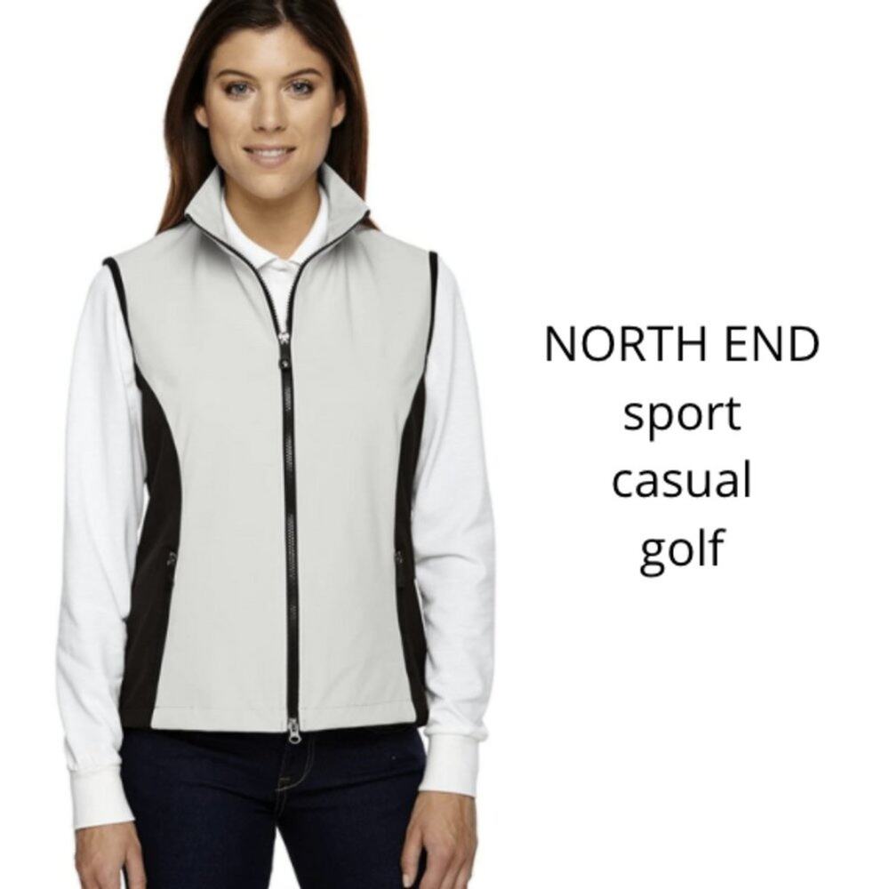 North End 3-Layer Soft Shell Vest women gray sz SMALL